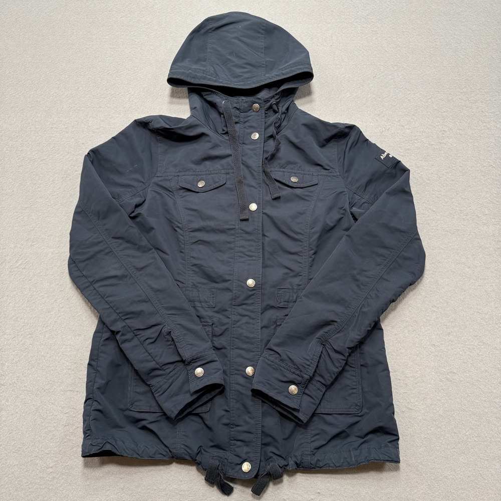 Abercrombie & Fitch Jacket Women's Small Navy Blue Hooded Lined Parka Outerwear
